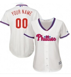 Men Women Youth All Size Philadelphia Phillies Cool Base Custom MLB Jersey White