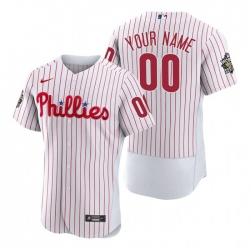 Men Women Youth Philadelphia Phillies Active Player Custom White 2022 World Series Flex Base Stitched Baseball Jersey