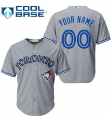 Men Women Youth All Size Toronto Blue Jays Cool Base Custom Jersey Grey 3