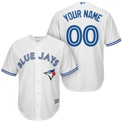 Men Women Youth All Size Toronto Blue Jays Cool Base Custom Jersey White 3