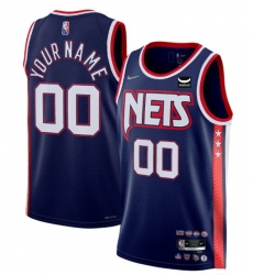 Men Women youth Brooklyn Nets Active Player Custom 2021 2022 Navy Swingman City Edition 75th Anniversary Stitched Basketball Jersey 