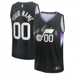 Utah Jazz Fanatics Fast Break Custom Jersey Statement Edition Black