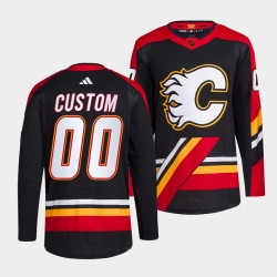 Men Women Youth Calgary Flames Custom Black 2022 23 Reverse Retro Stitched Jersey