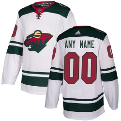 Men Women Youth Toddler White Jersey - Customized Adidas Minnesota Wild Away