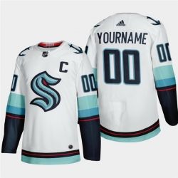 Seattle Kraken Custom Men Women youth Adidas 2021 22 White Away Authentic Stitched NHL Jersey 