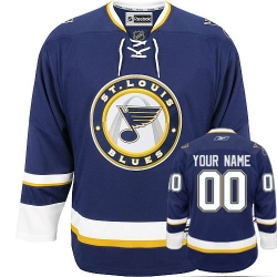 Men Women Youth Toddler Navy Blue Jersey - Customized Reebok St. Louis Blues Third