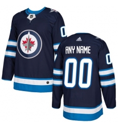 Men Women Youth Toddler Navy Blue Jersey - Customized Adidas Winnipeg Jets Home