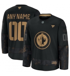 Men Women Youth Winnipeg Jets Fanatics Black 2024 Military Appreciation Custom Practice Jersey
