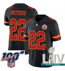 2020 Super Bowl LIV Men Nike Kansas City Chiefs #22 Marcus Peters Limited Black Rush Vapor Untouchable NFL Jersey