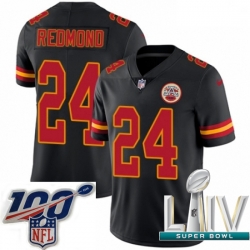 2020 Super Bowl LIV Men Nike Kansas City Chiefs #24 Will Redmond Limited Black Rush Vapor Untouchable NFL Jersey