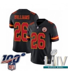 2020 Super Bowl LIV Men Nike Kansas City Chiefs #26 Damien Williams Limited Black Rush Vapor Untouchable NFL Jersey