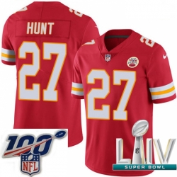 2020 Super Bowl LIV Men Nike Kansas City Chiefs #27 Kareem Hunt Red Team Color Vapor Untouchable Limited Player NFL Jersey