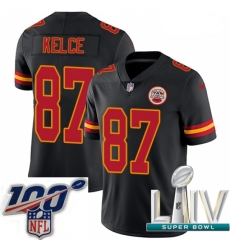 2020 Super Bowl LIV Men Nike Kansas City Chiefs #87 Travis Kelce Limited Black Rush Vapor Untouchable NFL Jersey