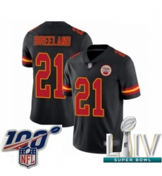 2020 Super Bowl LIV Youth Kansas City Chiefs #21 Bashaud Breeland Limited Black Rush Vapor Untouchable Football Jersey