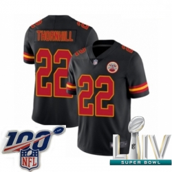 2020 Super Bowl LIV Youth Kansas City Chiefs #22 Juan Thornhill Limited Black Rush Vapor Untouchable Football Jersey