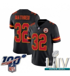 2020 Super Bowl LIV Youth Kansas City Chiefs #32 Tyrann Mathieu Limited Black Rush Vapor Untouchable Football Jersey