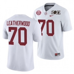 Alabama Crimson Tide Alex Leatherwood White 2021 Rose Bowl Champions College Football Playoff College Football Playoff Jersey