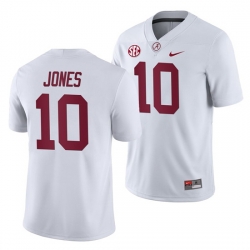 Alabama Crimson Tide Mac Jones White College Football Men's Away Game Jersey