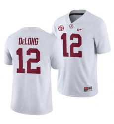 NCAA Football Alabama Crimson Tide Skyer Delong White 2019 Away Game Jersey