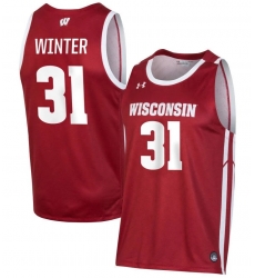 Men Nolan Winter Jersey Badgers Nolan #31 Red