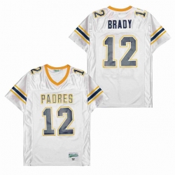 Men Tom Brady 12 Junipero Serra Padres High School Football white