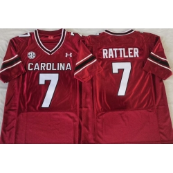 South Carolina Gamecock Red #7 Spencer Rattler Stitched Football Jersey