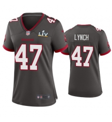 Women John Lynch Buccaneers Pewter Super Bowl Lv Game Jersey