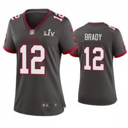 Women Tom Brady Buccaneers Pewter Super Bowl Lv Game Jersey