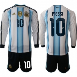 Argentina 2026 FIFA World Cup Soccer Jersey White LONG #10 MESSI