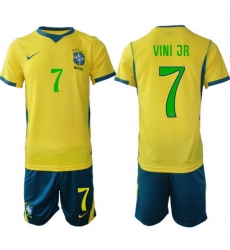 Youth Brazil 2026 FIFA World Cup Yellow Home Soccer Jersey VINI JR. #7 Green Youth Brazil 2026 FIFA World Cup Yellow Home Soccer Jersey VINI JR. #7 Green