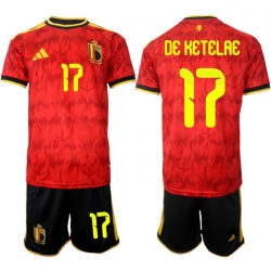 Belgium 2026 FIFA World Cup Soccer Jersey Red #17 DE KETELAE
