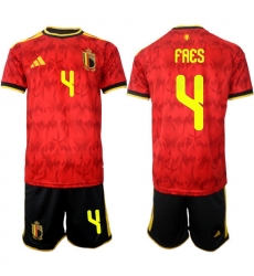 Belgium 2026 FIFA World Cup Soccer Jersey Red #4 FAES