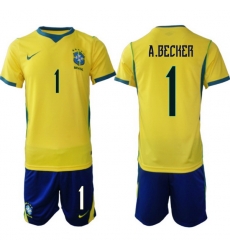 Men Brazil 2026 FIFA World Cup Yellow Home Soccer Jersey A.BECKER #1