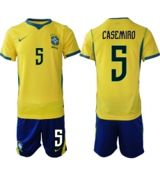 Men Brazil 2026 FIFA World Cup Yellow Home Soccer Jersey CASEMIRO #5