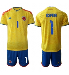 Colombia 2026 FIFA World Cup Soccer Jersey Yellow #1 OSPINA Colombia 2026 FIFA World Cup Soccer Jersey Yellow #1 OSPINA