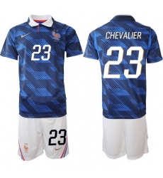 Men France 2026 FIFA World Cup Blue Soccer Jersey #23 Lucas Chevalier