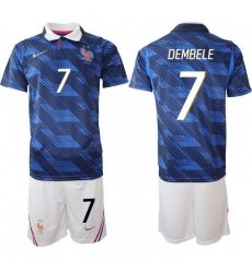 Men France 2026 FIFA World Cup Blue Soccer Jersey #7 Ousmane Dembele