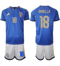 Italy 2026 FIFA World Cup Soccer Jersey Blue #18 BARELLA Italy 2026 FIFA World Cup Soccer Jersey Blue #18 BARELLA