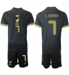 Men Mexico 2025 Soccer Jerseys BlackGold #7 L.ROMO