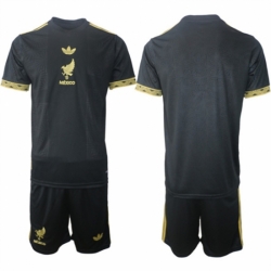 Men Mexico Blank Black Gold 25 26 Soccer Jersey Suit