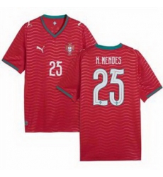 Men 25 Portugal Nuno Mendes Home Replica Jersey   1
