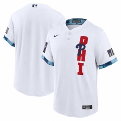 Men's Philadelphia Phillies Blank Nike White 2021 MLB All-Star Game Replica Jersey