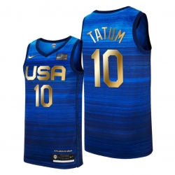 USA Dream Team 10 Jayson Tatum 2021 Tokyo Olymipcs Nike Basketball Jersey Blue