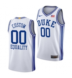 Duke Blue Devils Custom White Equality Men Jersey