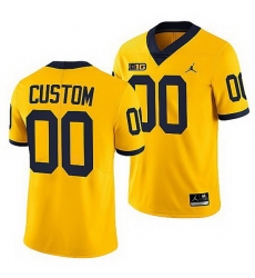 Michigan Wolverines Custom Maize College Football Men Jersey