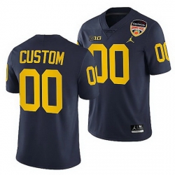 Michigan Wolverines Custom Navy 2021 Orange Bowl College Football Playoff Jersey