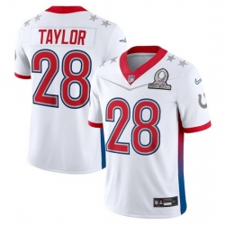 Men 2022 NFL Pro Bowl Indiana Colts 28 Jonathan Taylor AFC White Jersey