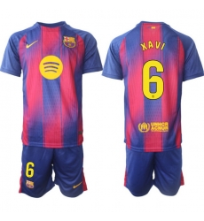 Men FC Barcelona 2026 Soccer Jerseys PinkBlue #6 XAVI Men FC Barcelona 2026 Soccer Jerseys PinkBlue #6 XAVI