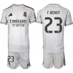 Men Real Madrid 2026 Soccer Jerseys White #23 F.MENDY