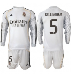 Men Real Madrid 2026 Soccer Jerseys White Long #5 BELLINGHAM Men Real Madrid 2026 Soccer Jerseys White Long #5 BELLINGHAM